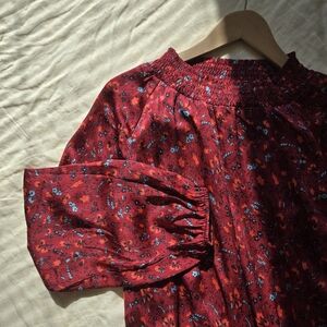 Lush Long Sleeve Floral Satin Finish Dress